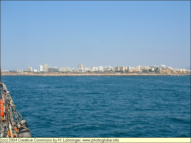 Portimao seen from the Harbor Entrance