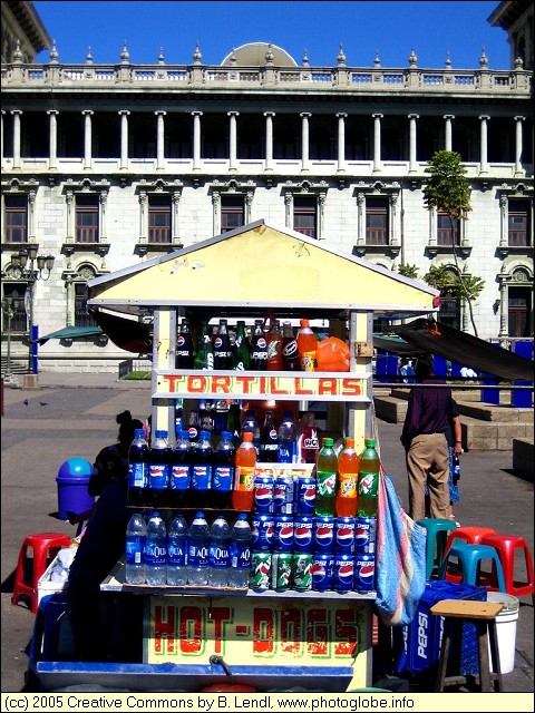 Drink Kiosk in Front of Palacio Nacional