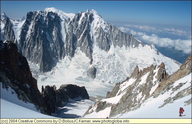 Aiguille Verte and Mont Blanc