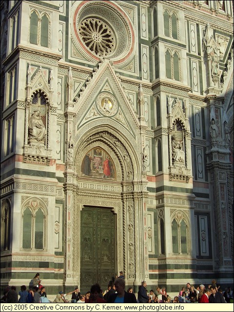 Firenze - Detail of the portal on the main facade