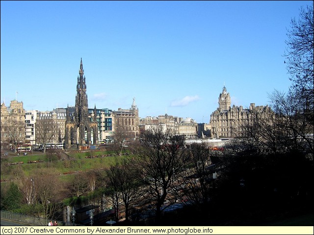 Scott Monument and Balmoral Hotel