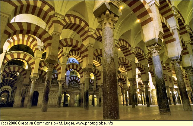 Columned Hall in the Mesquita Cathedral of Crdoba