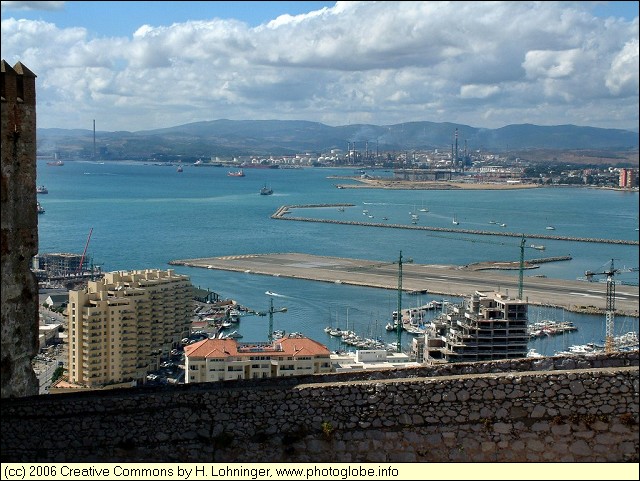 The Airport and La Linea seen from Moorish Castle