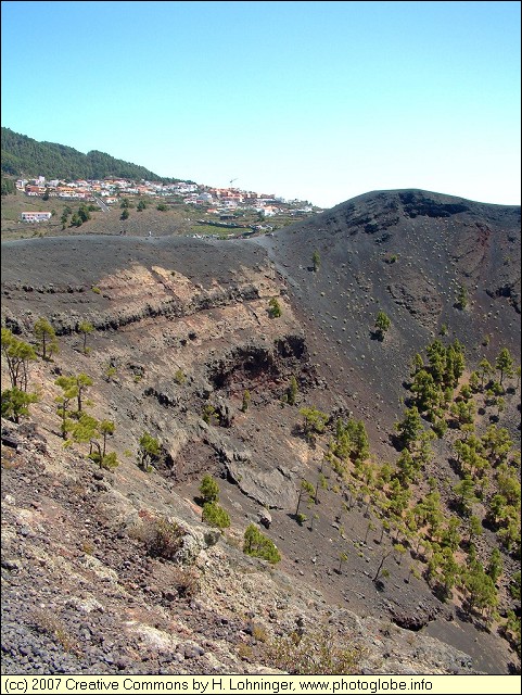 Crater of Volcn de San Antonio with Los Canarios in the Background