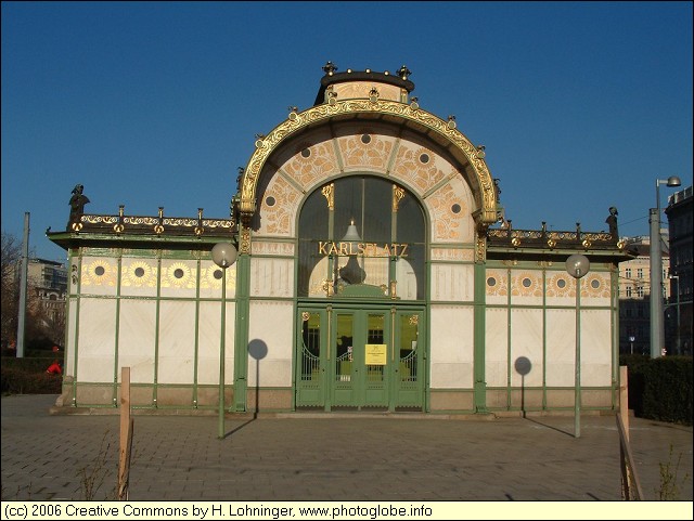 Subway Station in Vienna Built by Otto Wagner