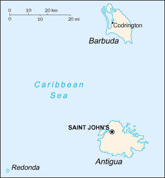 Map of Antigua and Barbuda