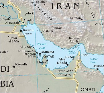 Map of Region around United Arab Emirates