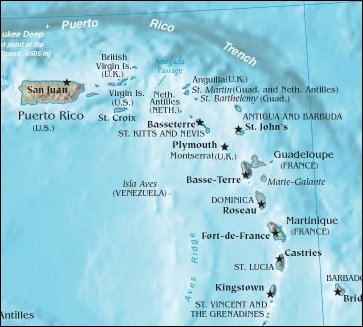 Map of Region around Anguilla