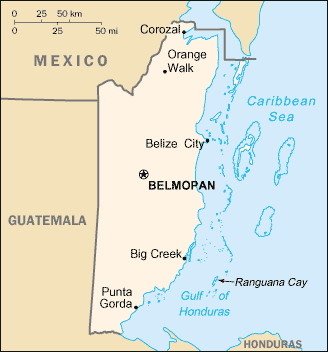 Map of Belize