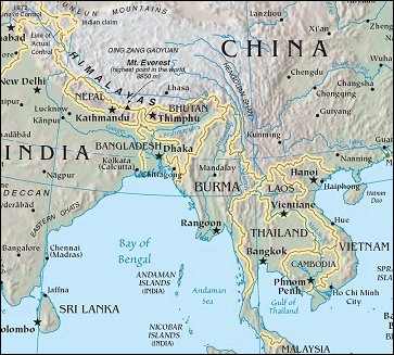 Map of Region around Burma