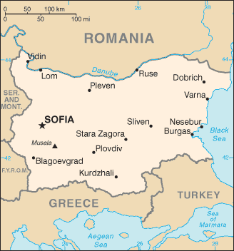 Map of Bulgaria