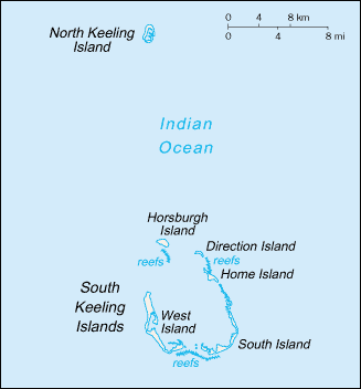 Map of Cocos (Keeling) Islands