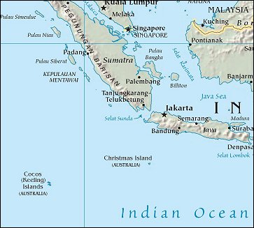 Map of Region around Cocos (Keeling) Islands