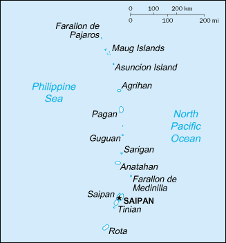 Map of Northern Mariana Islands