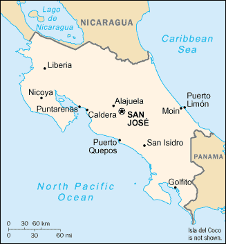 Map of Costa Rica