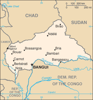 Map of Central African Republic