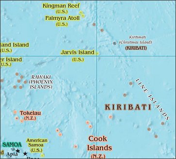 Map of Region around Jarvis Island