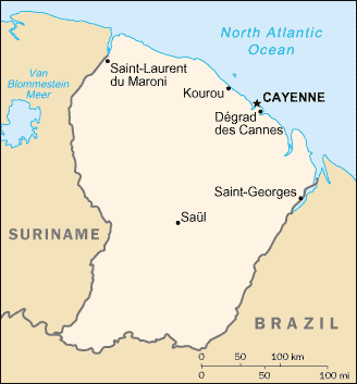 Map of French Guiana