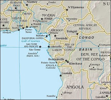 Map of Region around Gabon