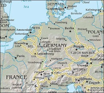 Map of Region around Germany