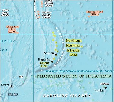 Map of Region around Guam