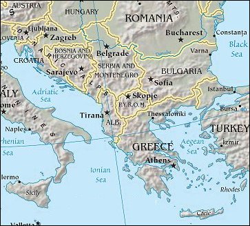 Map of Region around Greece