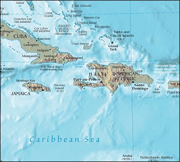 Map of Region around Haiti