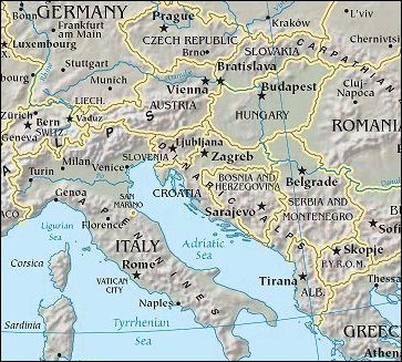 Map of Region around Croatia