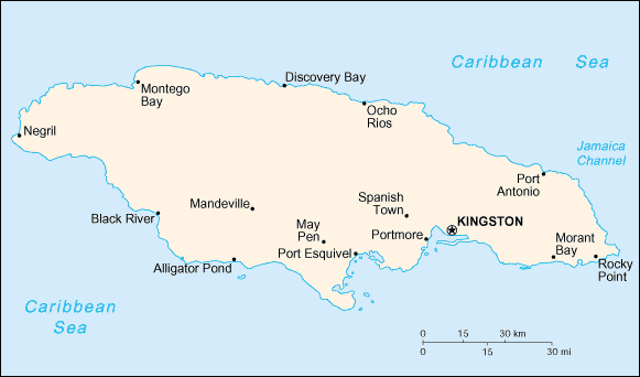 Map of Jamaica