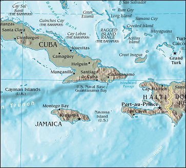 Map of Region around Jamaica