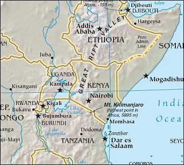 Map of Region around Kenya