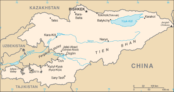 Map of Kyrgyzstan