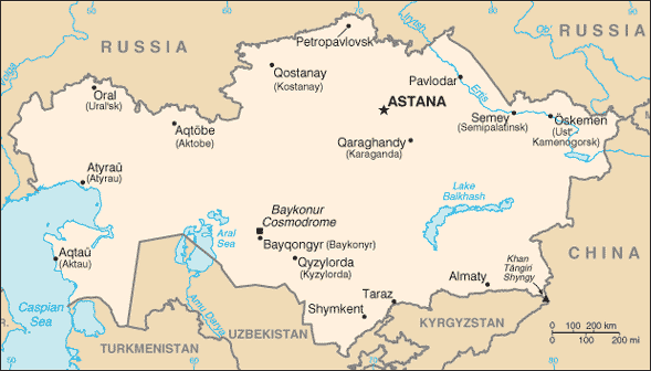 Map of Kazakhstan