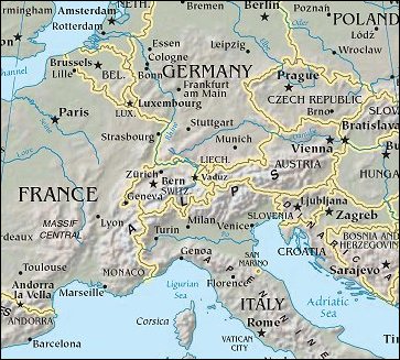 Map of Region around Liechtenstein