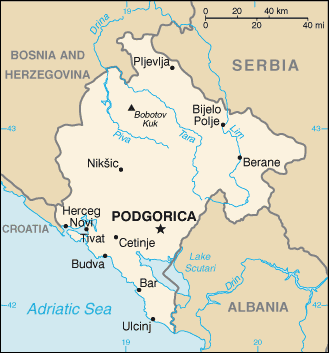 Map of Montenegro