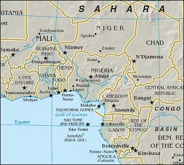 Map of Region around Nigeria