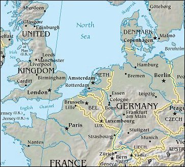 Map of Region around Netherlands