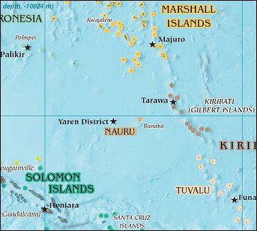 Map of Region around Nauru