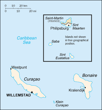 Map of Netherlands Antilles