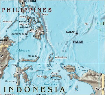 Map of Region around Palau