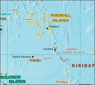 Map of Region around Marshall Islands