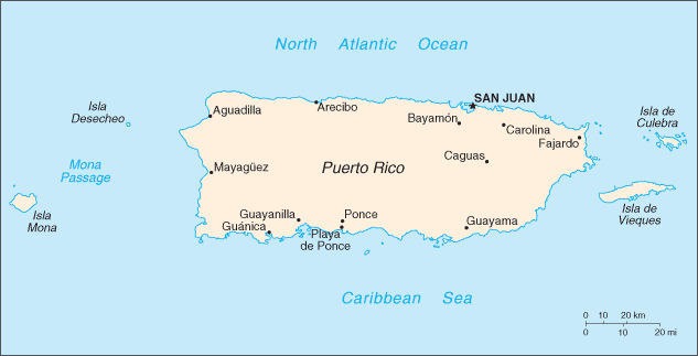 Map of Puerto Rico