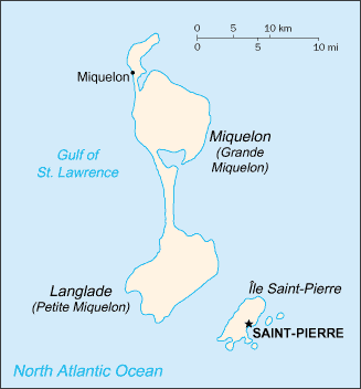 Map of Saint Pierre and Miquelon