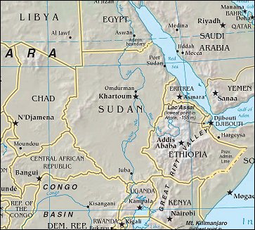 Map of Region around Sudan