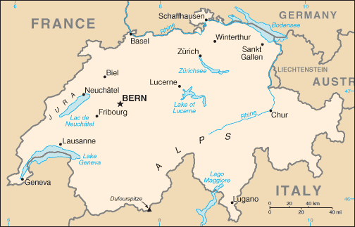 Map of Switzerland