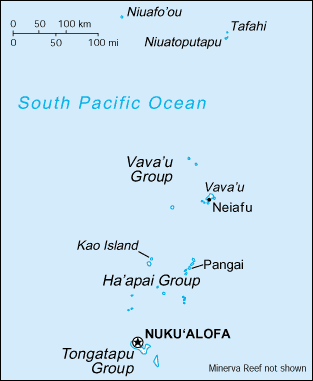 Map of Tonga