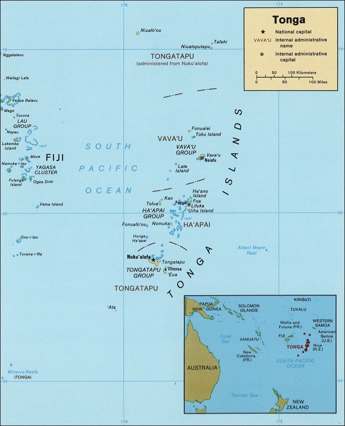 Map of Tonga