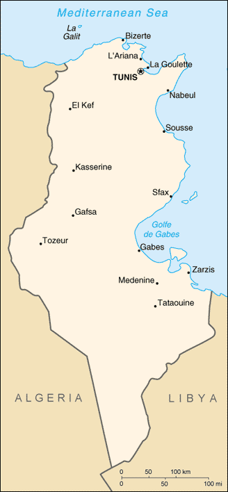 Map of Tunisia