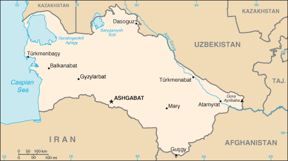 Map of Turkmenistan