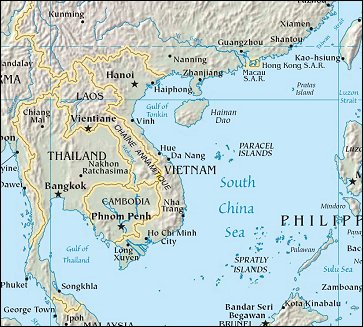 Map of Region around Vietnam